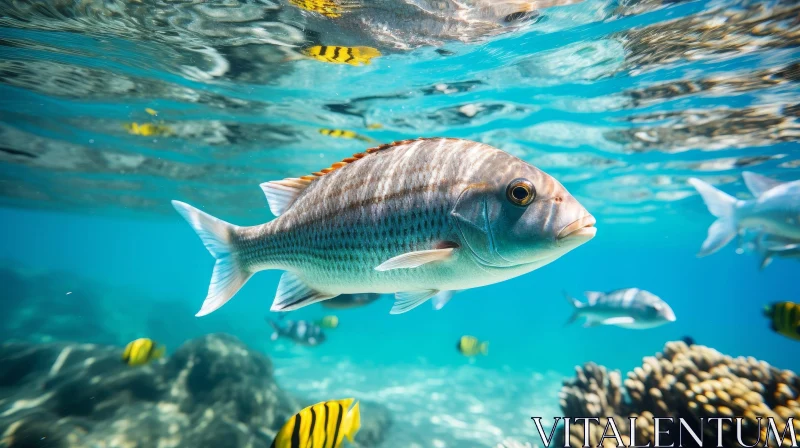 Graceful Fish Swimming in Colorful Coral Reef AI Image