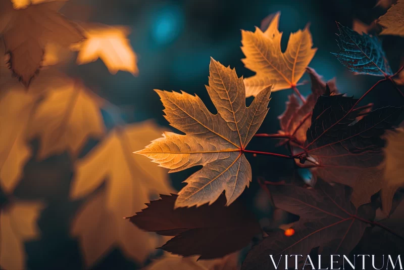 Captivating Maple Leaves: A Naturalist Aesthetic AI Image