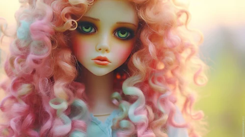 Pink and Green Hair Doll Close-Up Photo
