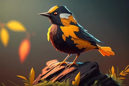 Captivating Bird Art in Vibrant 2D Game Style