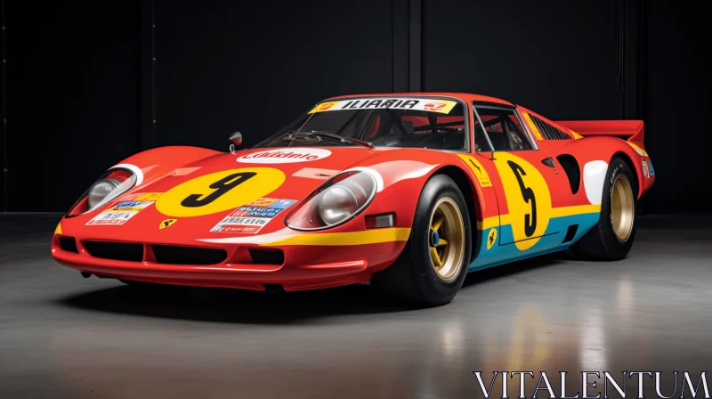 Captivating Red and Yellow Race Car in Iconic Imagery AI Image