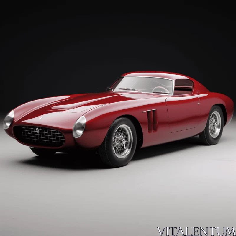 Crimson Ferrari Sports Car - Classic American Design AI Image