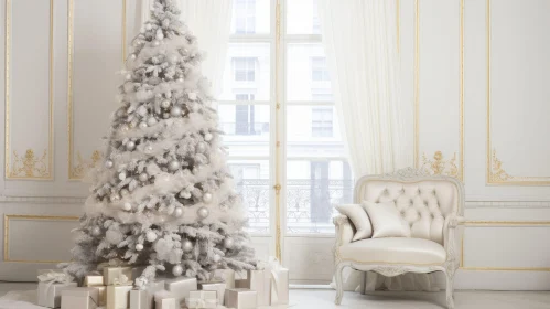 Elegant Christmas Tree Decor with Silver and White Ornaments