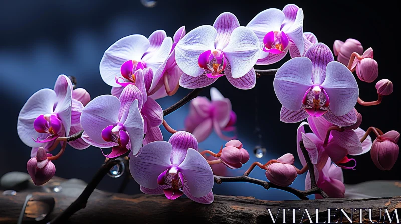Elegant Pink and White Orchid Flower Cluster AI Image