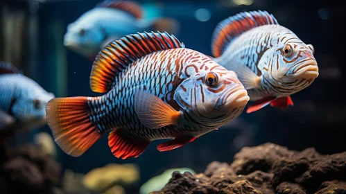 Colorful Fish Swimming in Blue Water