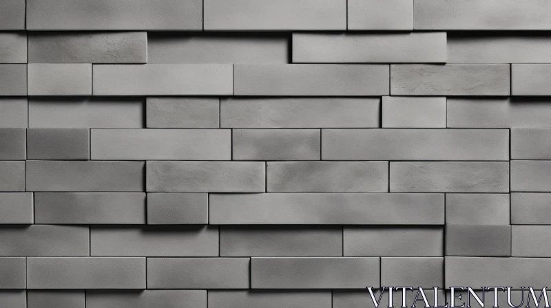 AI ART Gray Brick Wall Close-Up | Staggered Pattern Texture