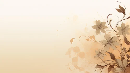 Neutral Floral Background with Gradient Pattern