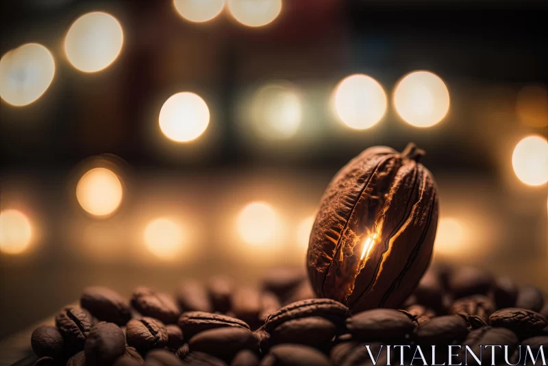AI ART Captivating Coffee Beans in Bokeh with Candle and Lights