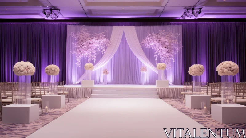 Elegant Wedding Ceremony with Flower Decor AI Image