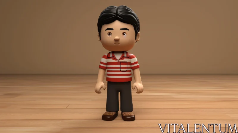 Adorable Cartoon Boy 3D Rendering AI Image