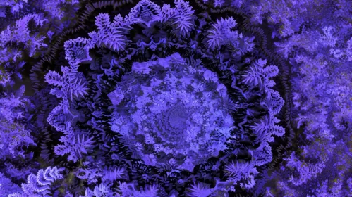 Blue and Purple Flowers Kaleidoscope - Calming Floral Artwork