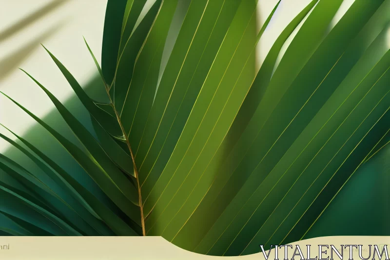 Realistic Palm Leaf Landscape: Captivating Beauty in Desertwave Colors AI Image