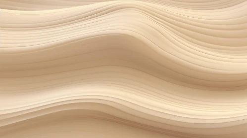 Tranquil 3D Wavy Surface in Creamy Beige