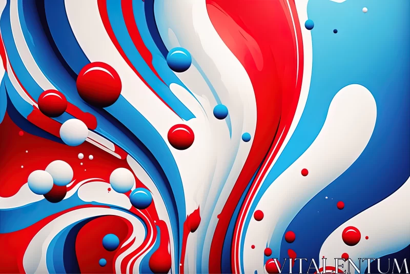 Captivating Abstract Painting with Red, White, and Blue Colors AI Image