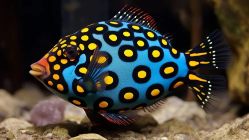 Colorful Fish Swimming in Dark Blue Sea