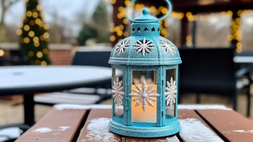 Snowy Winter Lantern Scene