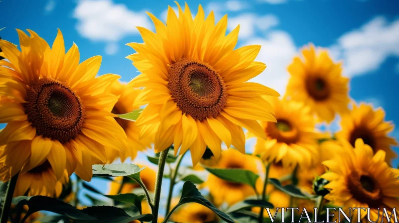 AI ART Sunflowers Field Blooming - Nature Beauty
