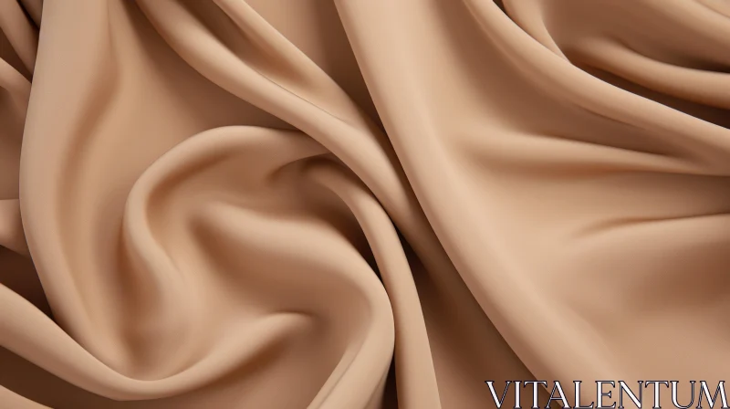 Beige Silk Fabric Close-Up AI Image