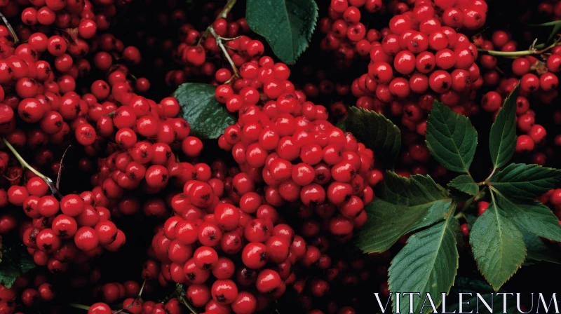 Red Berries Close-Up: Nature's Beauty Captured AI Image