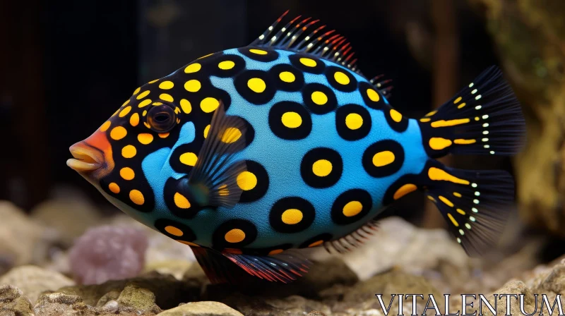 Colorful Fish Swimming in Dark Blue Sea AI Image