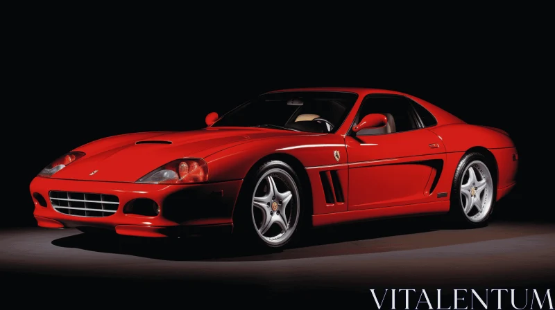 Red Sports Car - Ferrari SL5 - Digitally Enhanced Streamlined Forms AI Image