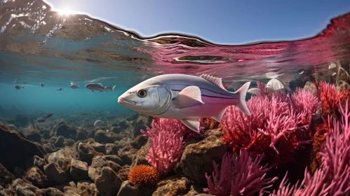 Underwater Beauty: Majestic Fish in Colorful Coral Reef