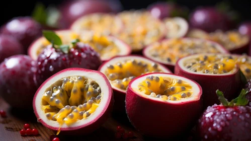 Passion Fruit Close-Up: Tropical and Healthy Delight