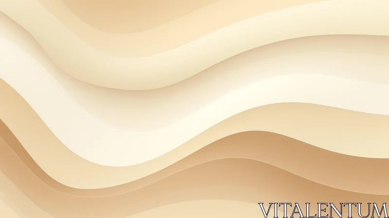 Beige Gradient Wave Pattern Background AI Image
