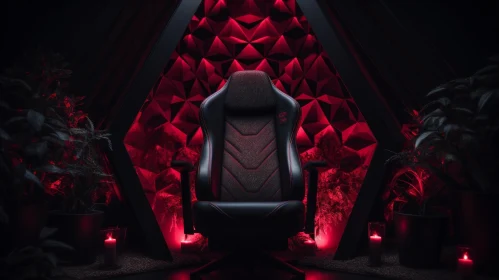 Futuristic Black Gaming Chair - Moody Product Shot