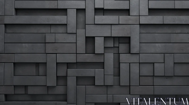 AI ART Dark Concrete Wall - Modern 3D Design