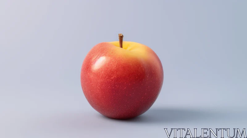 Red Apple on Gray Background - Fresh and Crisp AI Image