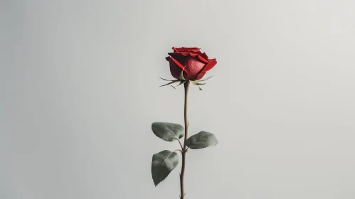 Red Rose in Full Bloom - Romantic Symbolism
