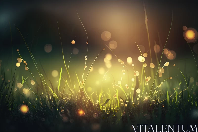 Captivating Autumn Sunlight on Grass | Neon-inspired Art AI Image