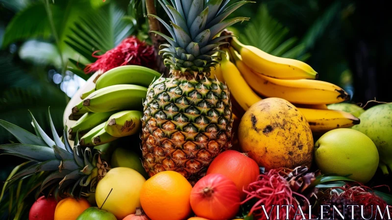 Exotic Tropical Fruits Close-Up AI Image