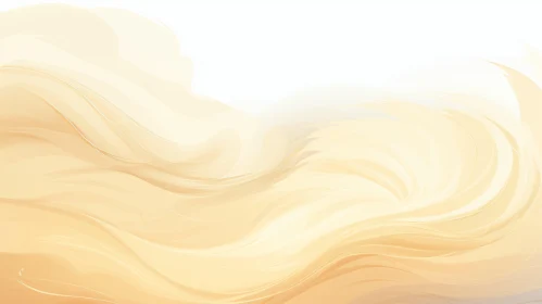 Golden Sandy Beach Illustration - Calming Waves