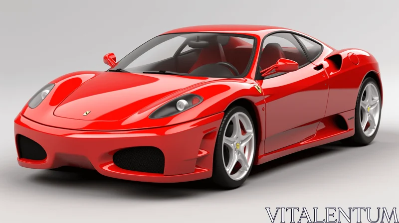 Red Ferrari 3D Model | Hyper-Detailed Renderings | Maya Style AI Image