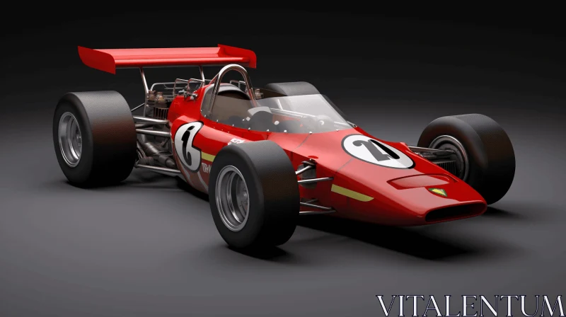 Captivating Red Racing Car in Vintage Modernism Style AI Image