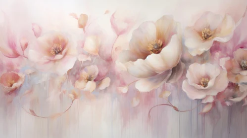 Exquisite Floral Painting in Soft Pastel Colors