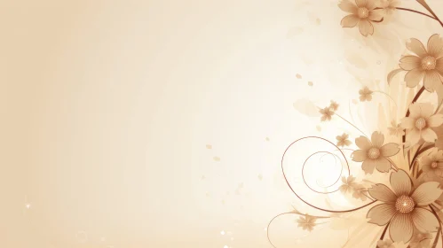 Floral Vector Illustration with Brown Gradient Background
