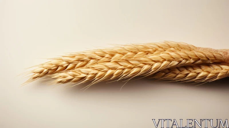 Golden Brown Wheat Stalk Close-Up Texture AI Image