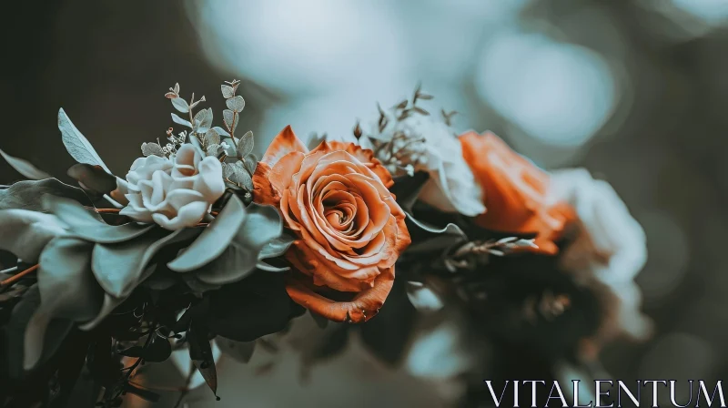 Orange Rose in Full Bloom - Close-up Shot AI Image