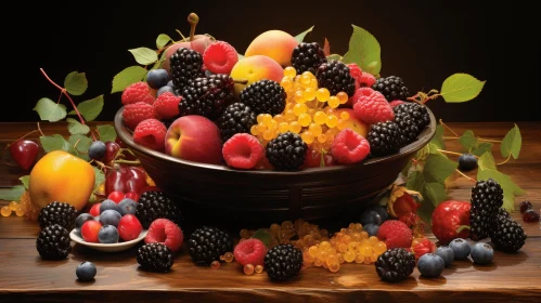 Ripe Berries and Fruit Still Life