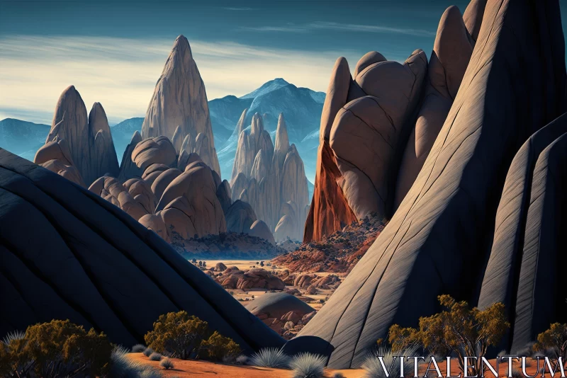 Captivating Desert Landscape Digital Painting AI Image