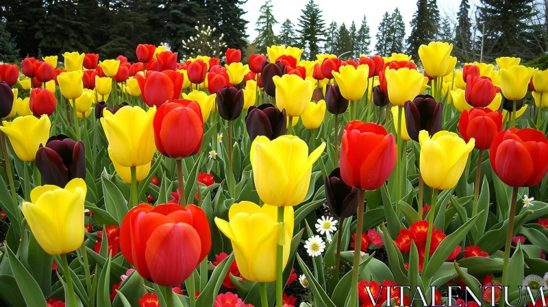 AI ART Colorful Tulip Field - Nature's Beauty Captured