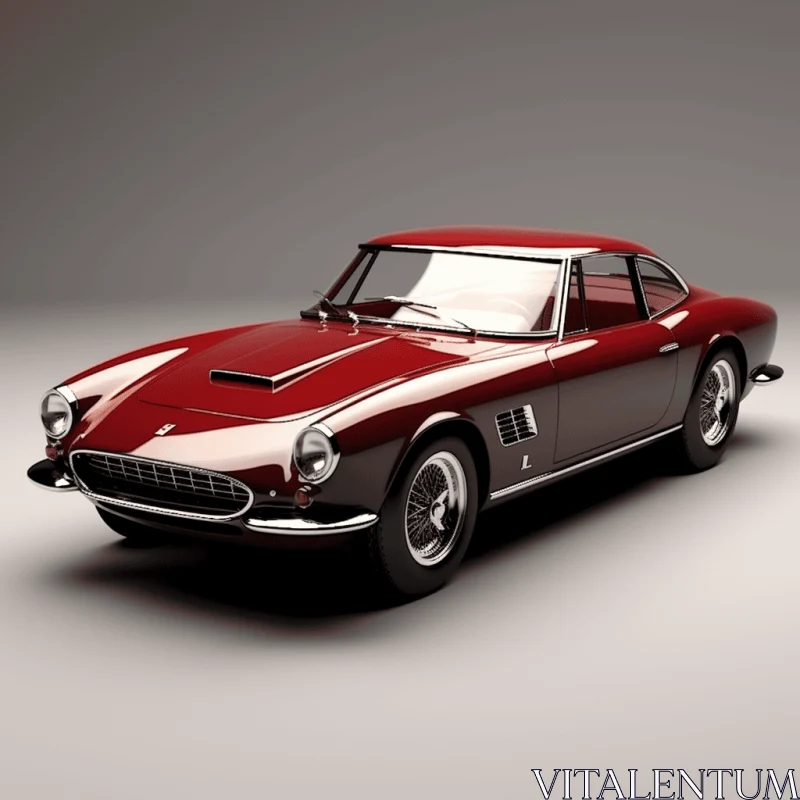 Classic Ferrari Sports Car on White Background - Elegant and Sophisticated AI Image