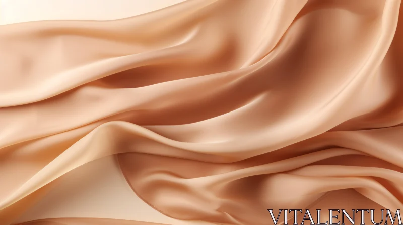 Elegant Beige Silk Fabric Closeup AI Image