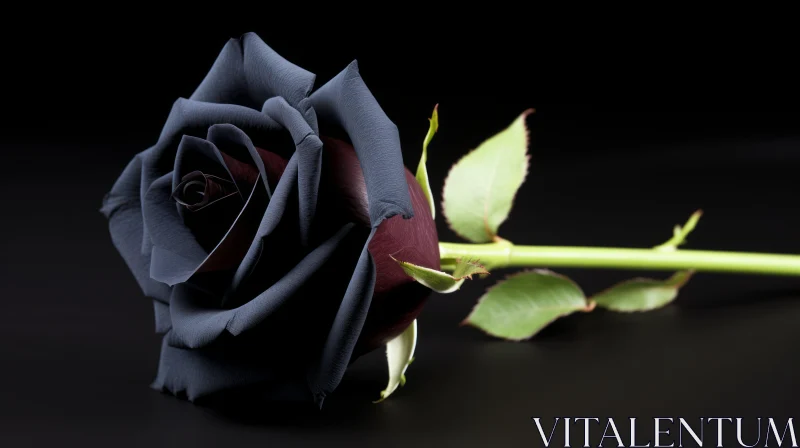 Elegant Black Rose Photography AI Image