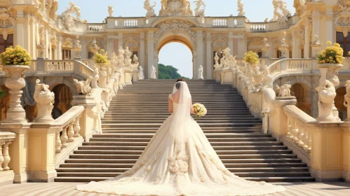 Elegant Bride at Grand Staircase