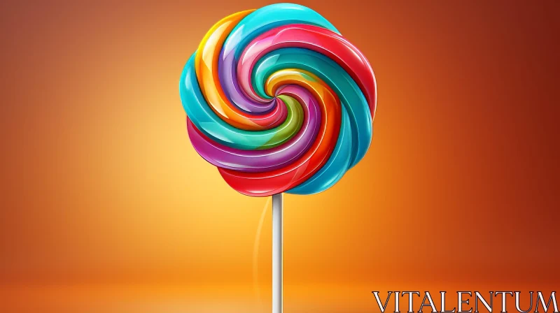 AI ART Colorful 3D Spiral Lollipop Rendering