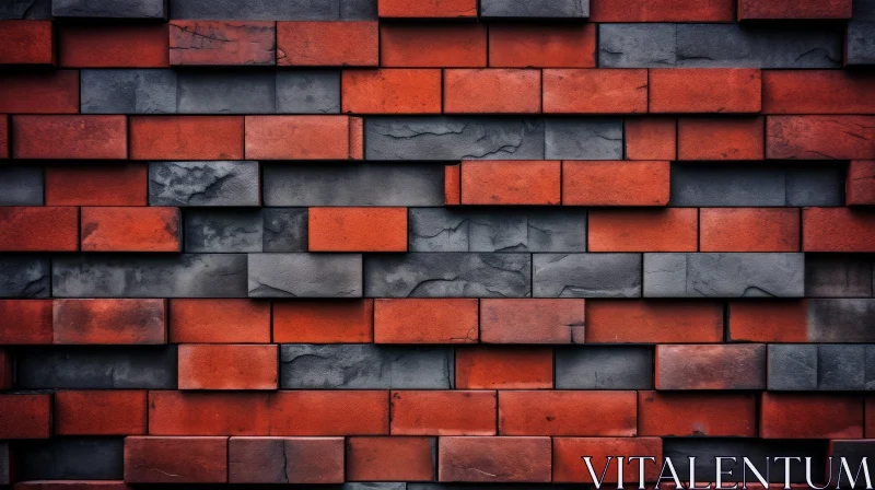 AI ART Red and Black Brick Wall Texture